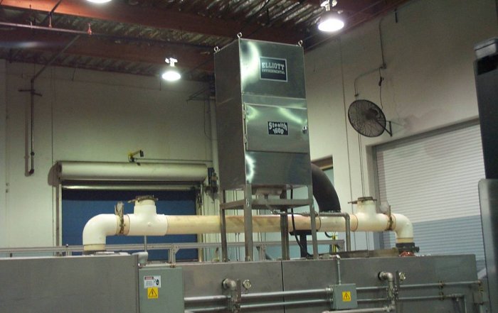ST-1600ESS stainless steel model ducted to 
a parts washer